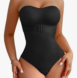 Elegant Black Strapless Shapewear Bodysuit